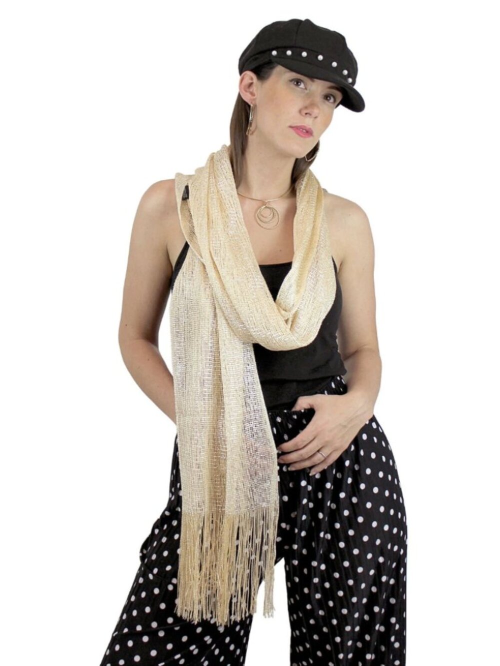 Champagne Light Gold Shimme and Shine Scarf Shawl Wrap Special Event Wedding NWT